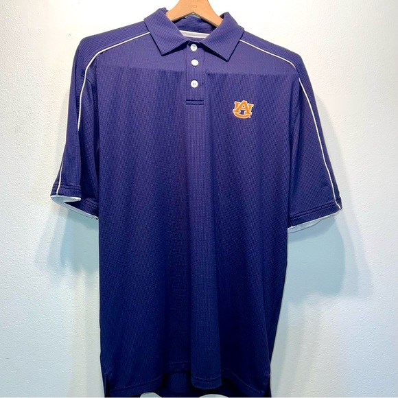 Auburn University Tigers Shirt Mens Small Blue Under Armour Polo - Picture 1 of 9